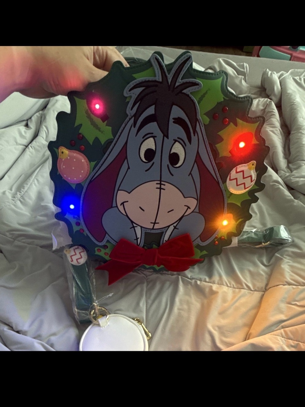 Eeyore Light-Up Crossbody Bag - Blue and Green NWT